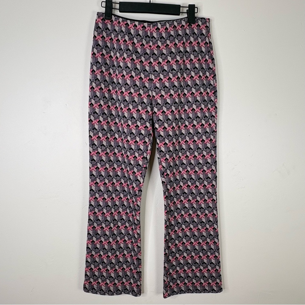 Anthropologie Dolan Pink and Black Patterned  Cropped Pants
Size XS